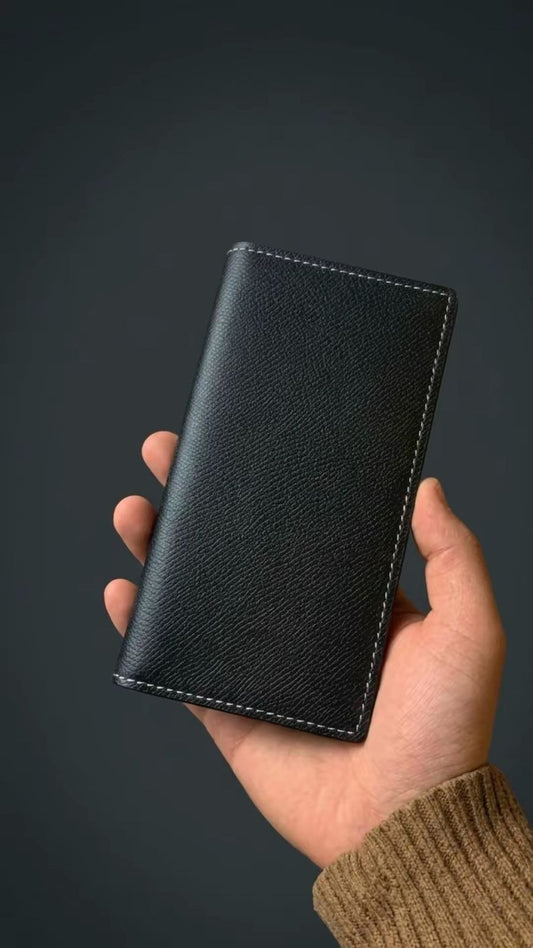 Premium Black Long Leather Wallet for Men