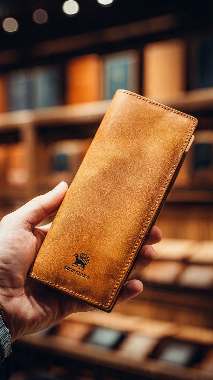 Luxury Tan Leather Long Wallet for Men